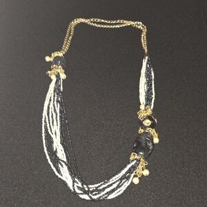 Elegant Black and Gold Beaded Necklace